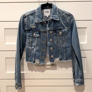 Zara Cropped Denim Jacket